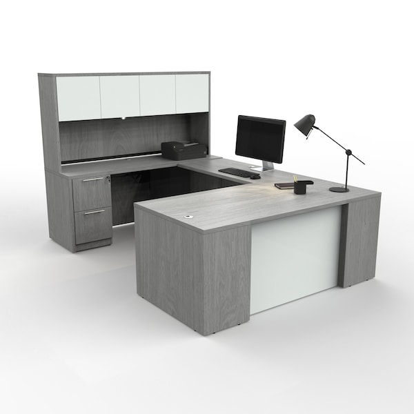 We'Re It Desk Set, 108 H, 108 W X Laminate, Gray UP-SFU7248FG - main